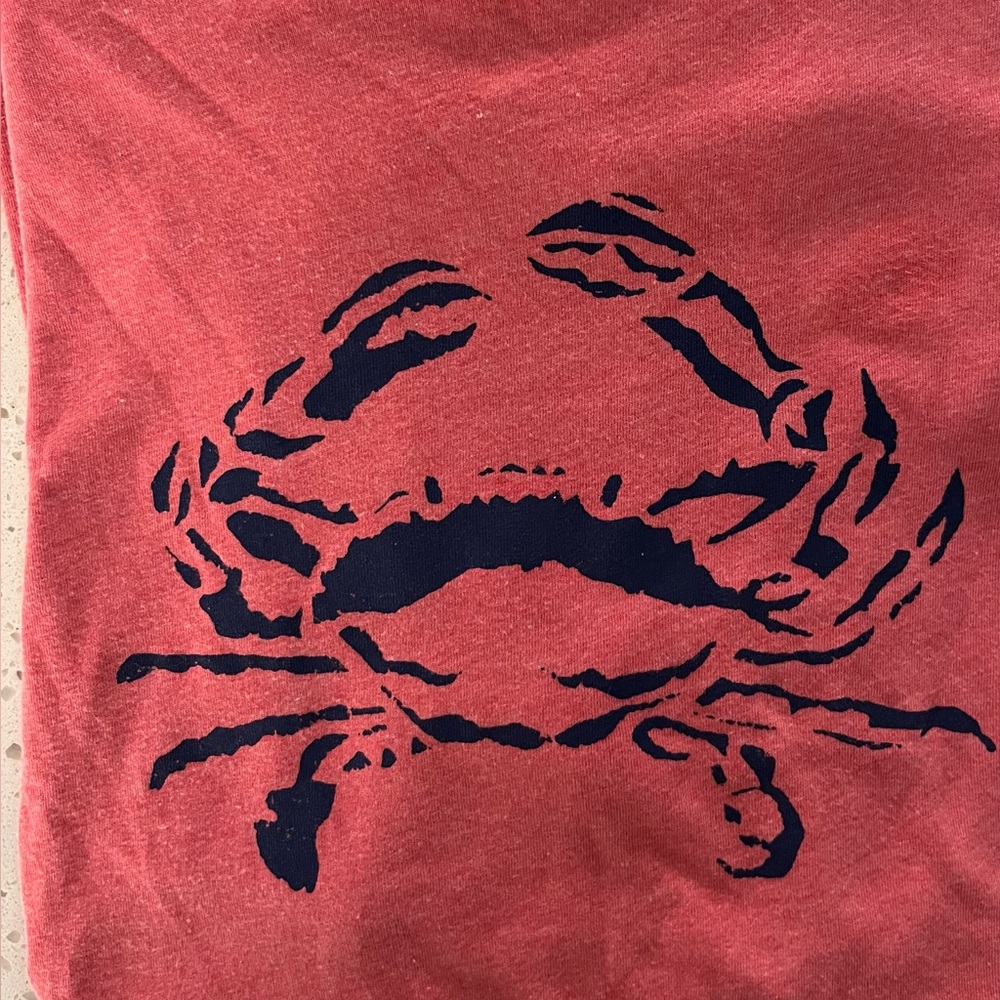 J. Crew Short Sleeve Tee with Navy Crab Graphic Small